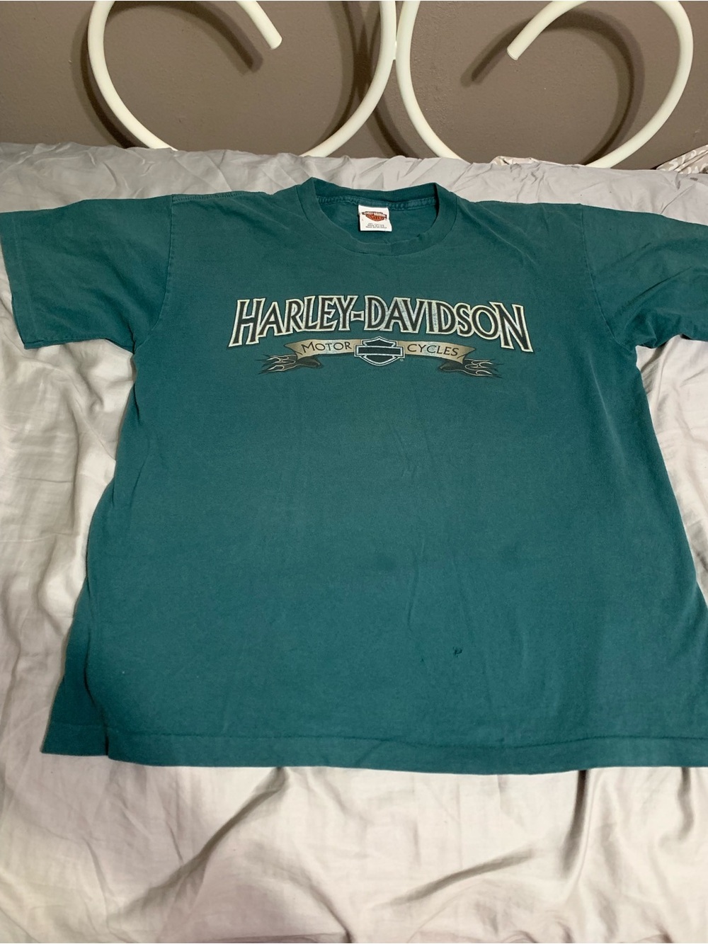 Vintage Harley Davidson Waco Texas Made in USA Distressed Tee L